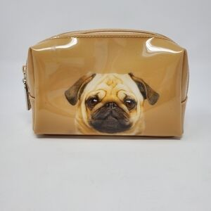 CATSEYE LONDON PUG DOG BEIGE SMALL MAKEUP TRINKET POUCH BAG TRAVEL CASE JEWELRY